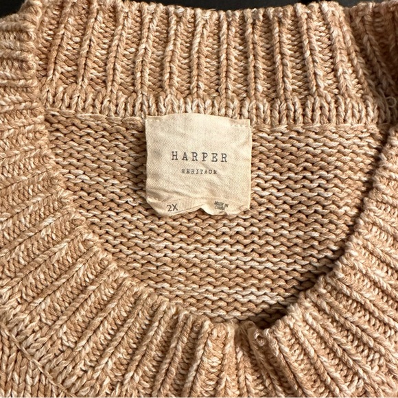 Harper Oatmeal Light Tan Long Sleeve Sweater Size 2x - Picture 6 of 6